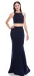 Main image of Beaded Neck Crop Top Fitted Skirt Two-Piece Prom Dress